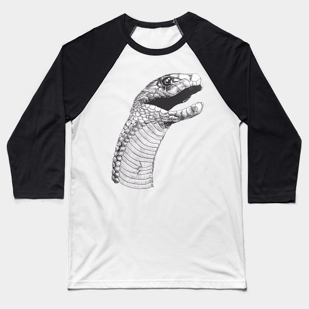 Poisonous Snake Baseball T-Shirt by artiumus